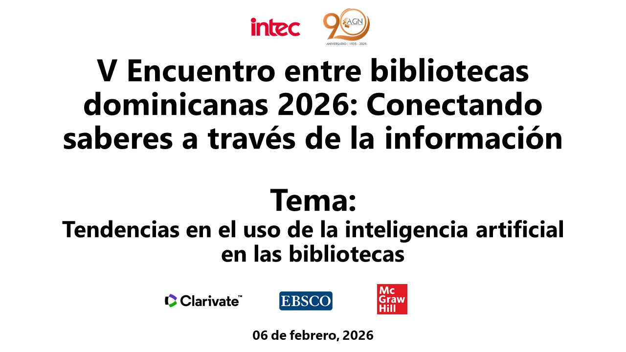 V Encuentro de Bibliotecas Dominicanas 2026
